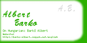 albert barko business card